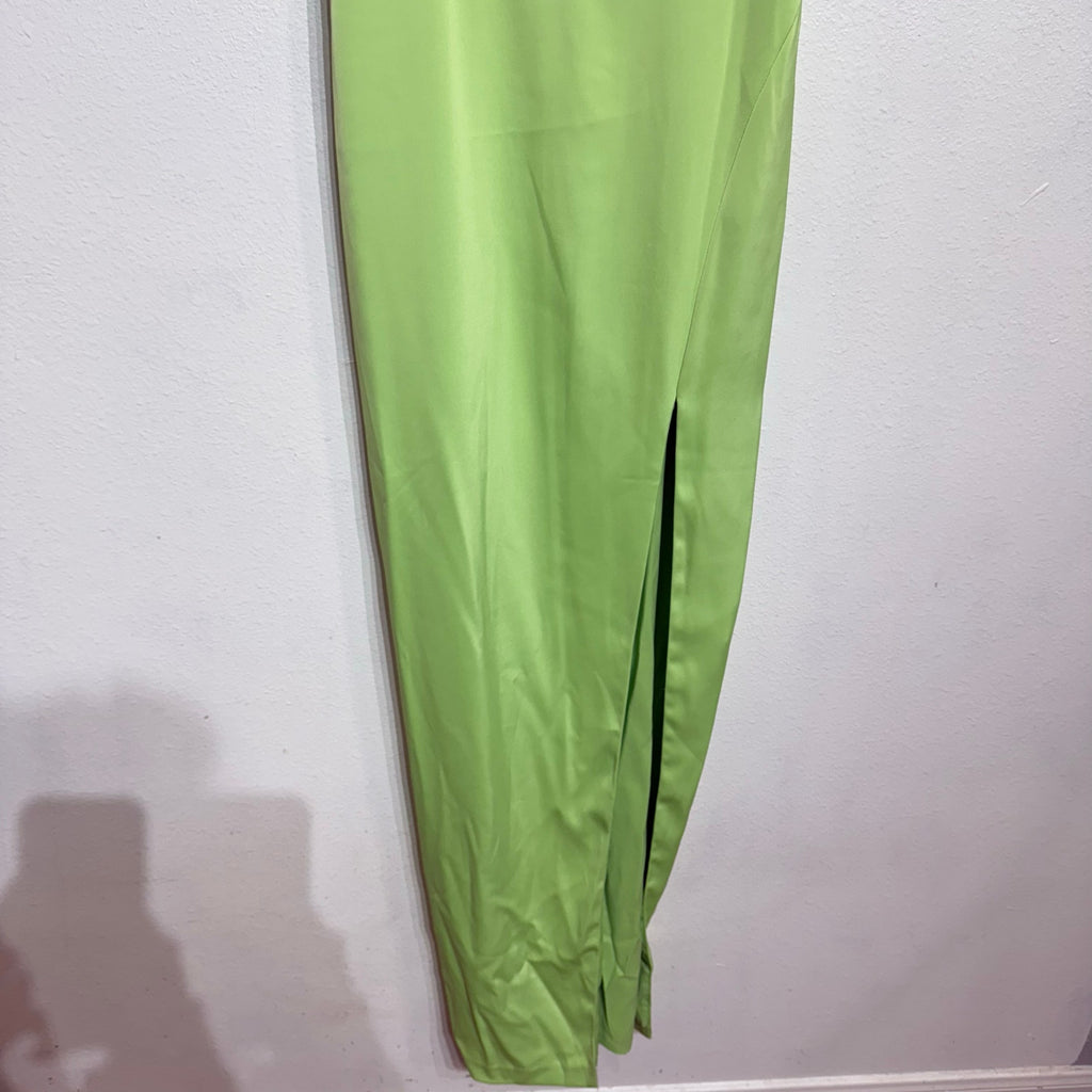 Aidan by Aidan Mattox Lime Green Tie Front Bodice Maxi Gown Sz 6 NWT