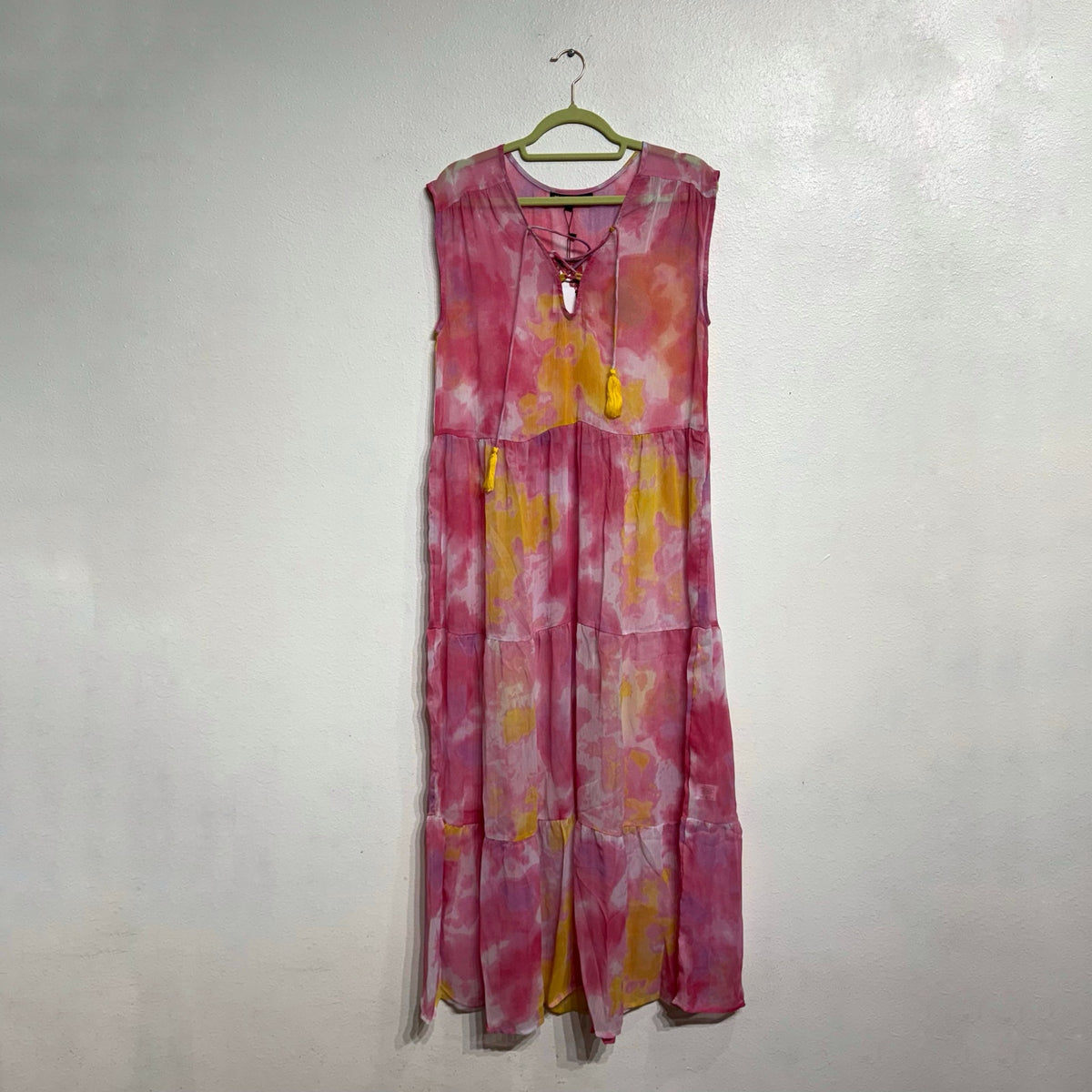 America & Beyond Pink Totally Tie Dyed Maxi Cover Up Sz M NWT