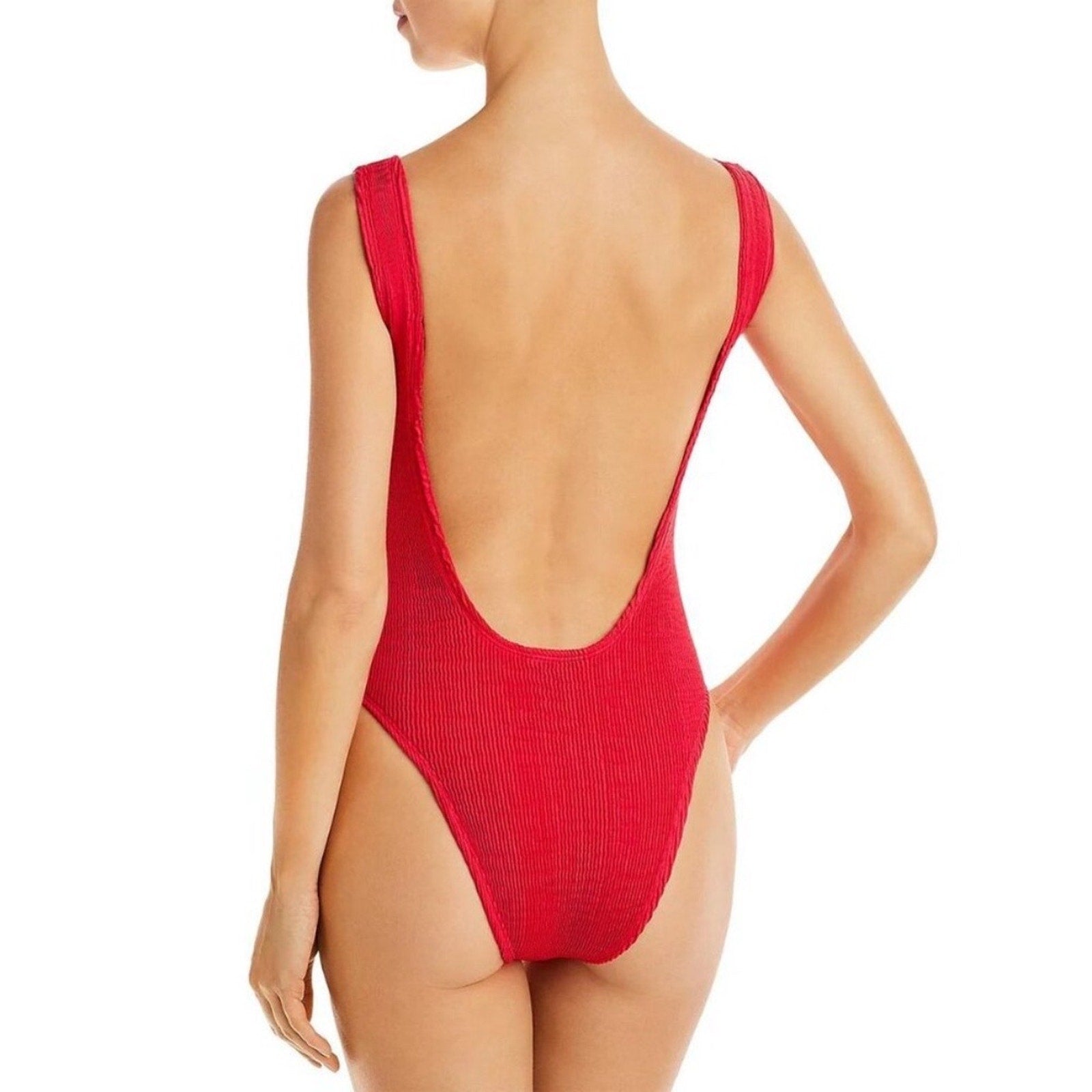 CLEONIE Cherry Red Bathe MAILOT Low Back One Piece SzO/S NWT
