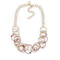 Style & Co Gold Purple Stone Beaded Link Statement Necklace NWT