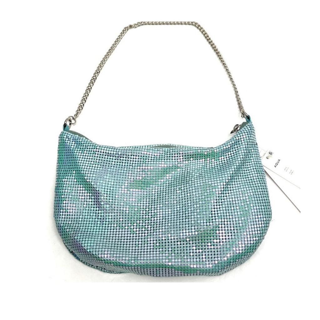 Copied - Aqua Blue Ellie2 Crystal Mesh Shoulder Bag NWT