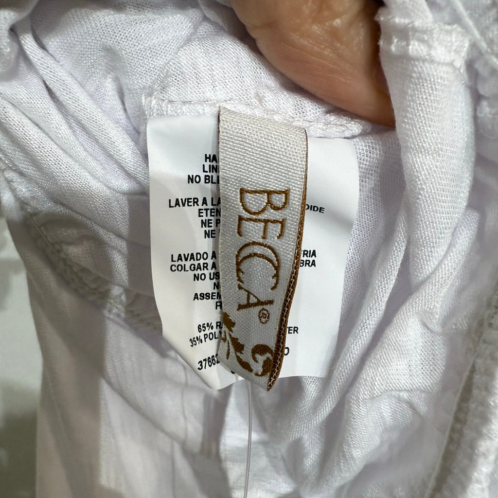 Becca by Rebecca Virtue White Reversible Swim Cover Mini Dress Sz M NWT