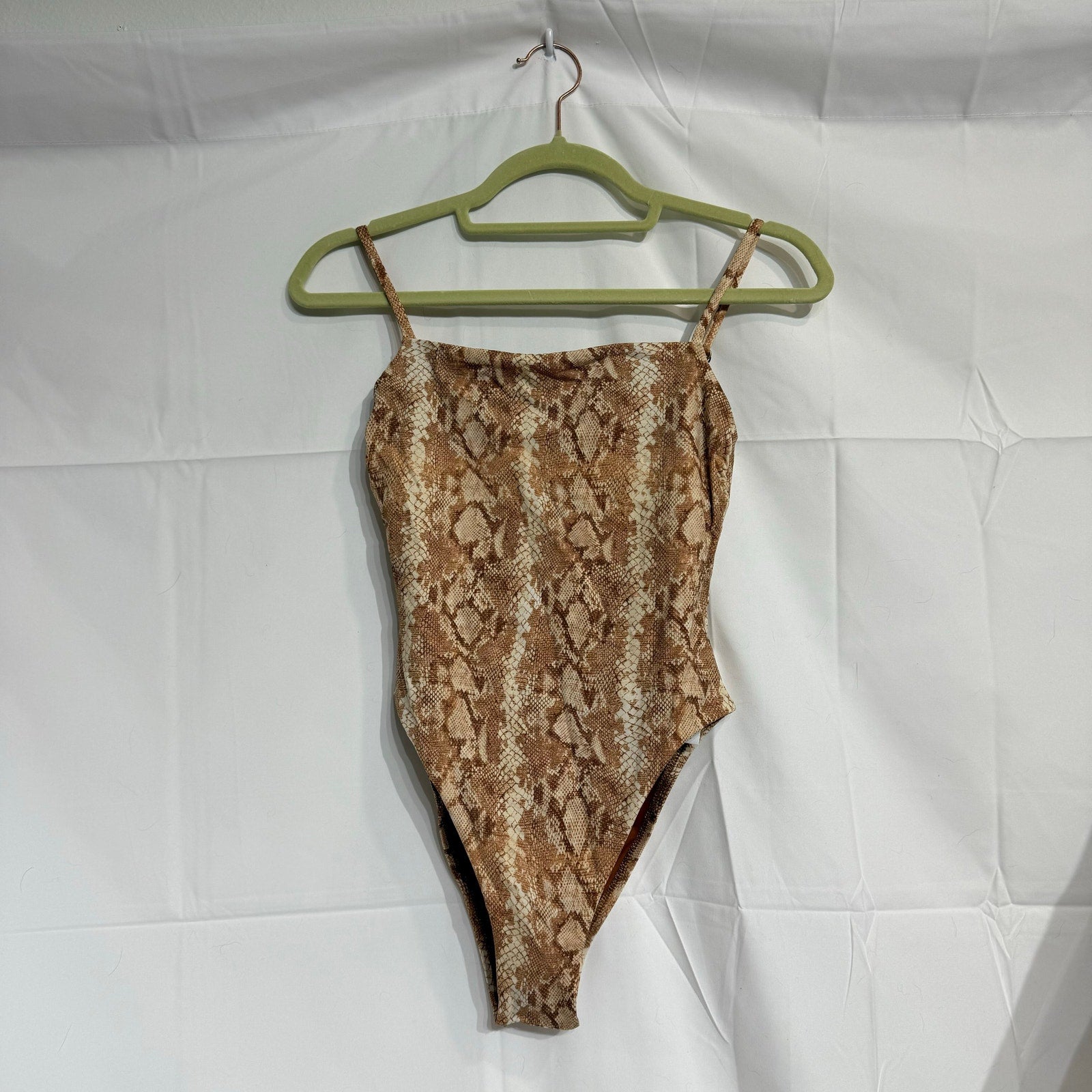 Vitamin A Swim Sand Snake Print Jenna High Leg One Piece  Sz S NWT