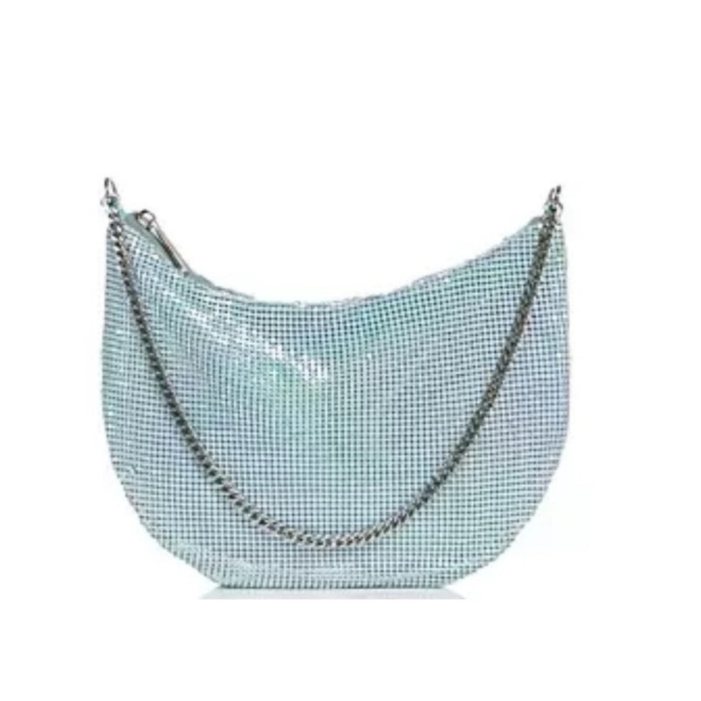 Copied - Aqua Blue Ellie2 Crystal Mesh Shoulder Bag NWT