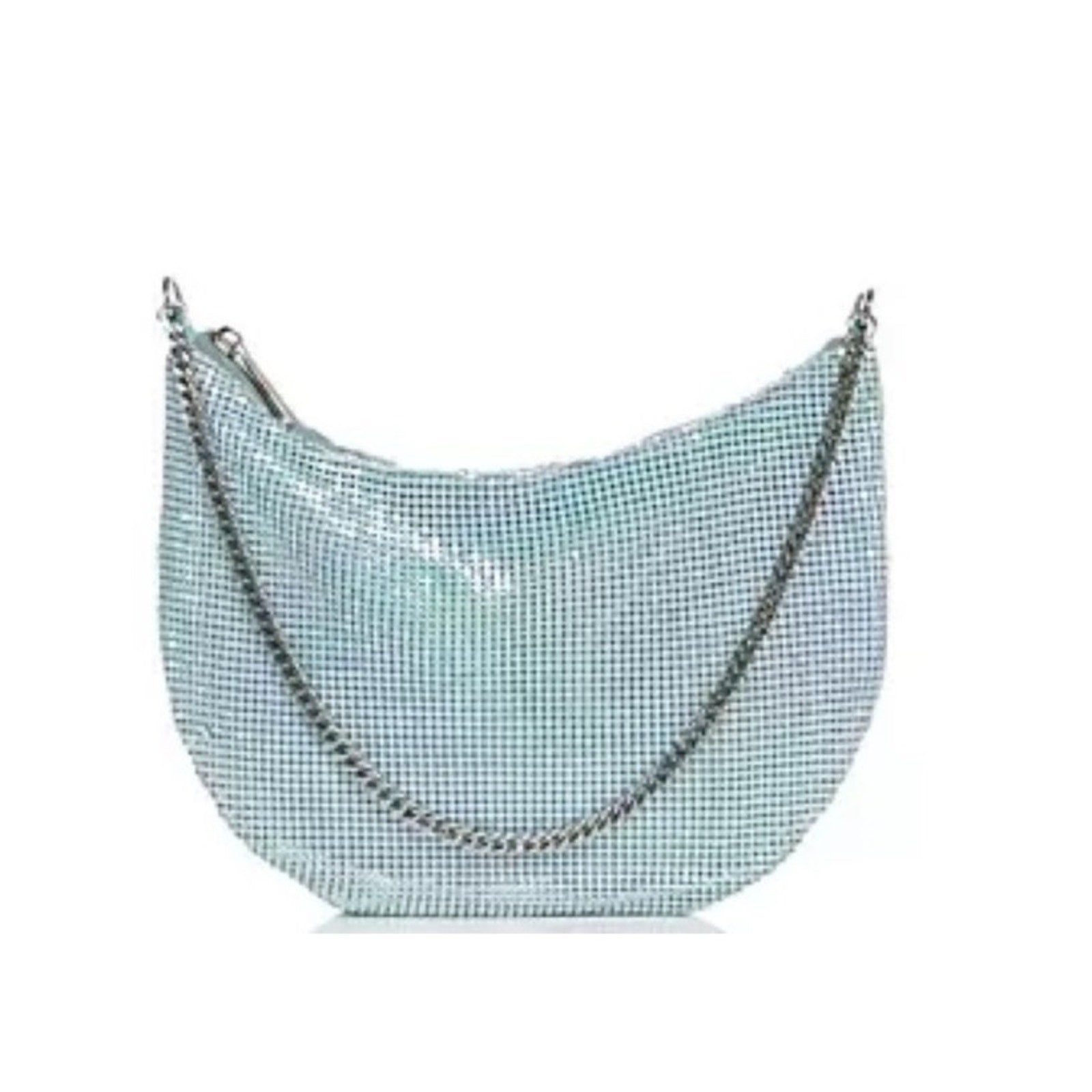 Copied - Aqua Blue Ellie2 Crystal Mesh Shoulder Bag NWT