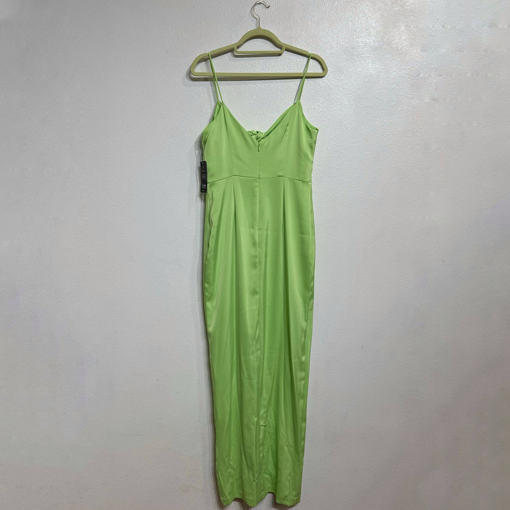 Aidan by Aidan Mattox Lime Green Tie Front Bodice Maxi Gown Sz 6 NWT
