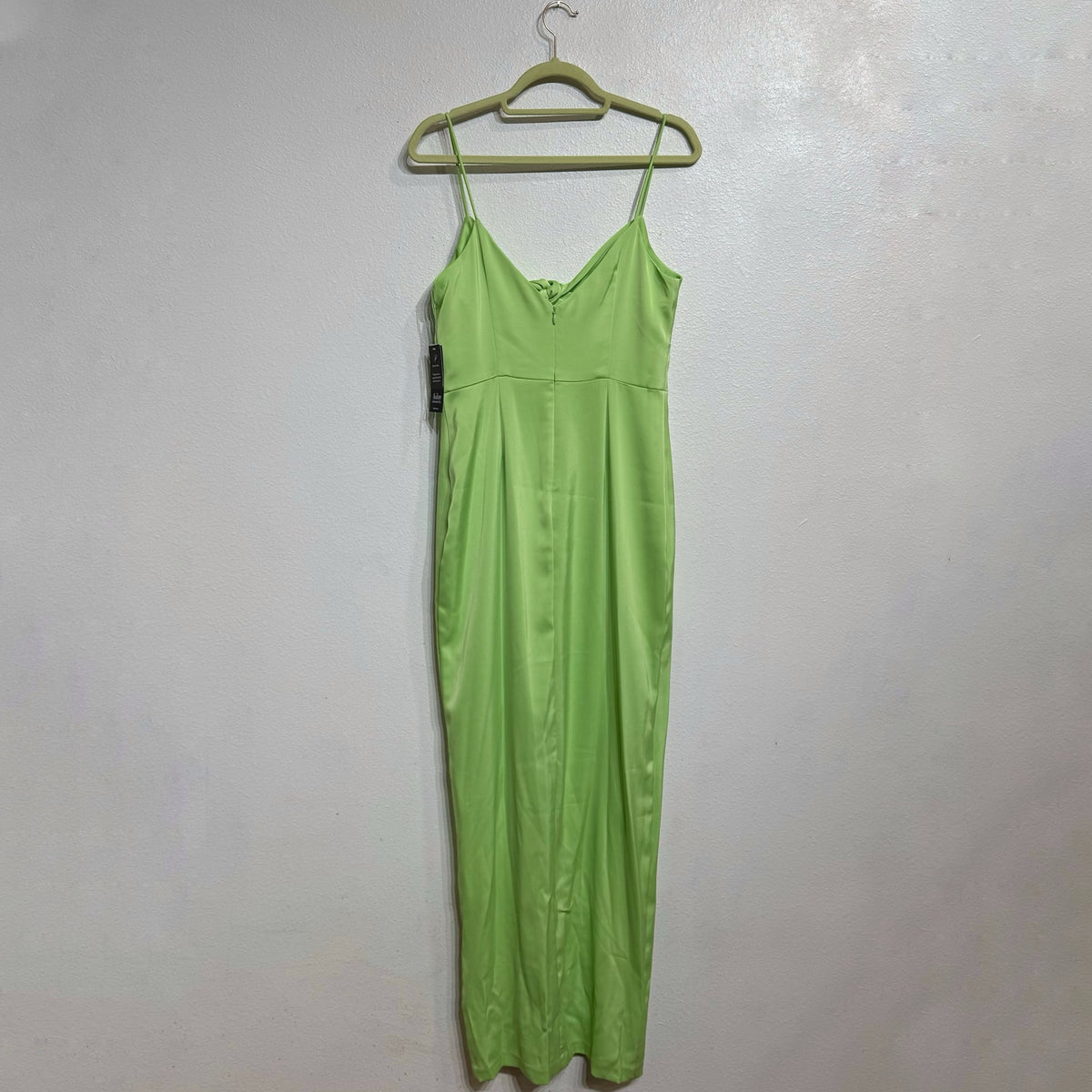 Aidan by Aidan Mattox Lime Green Tie Front Bodice Maxi Gown Sz 6 NWT