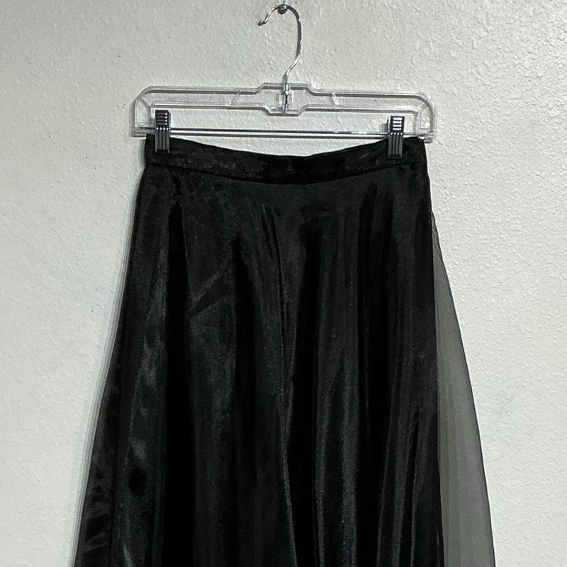 MSK Black Mesh Maxi Skirt Elastic Waist Sz M NWT