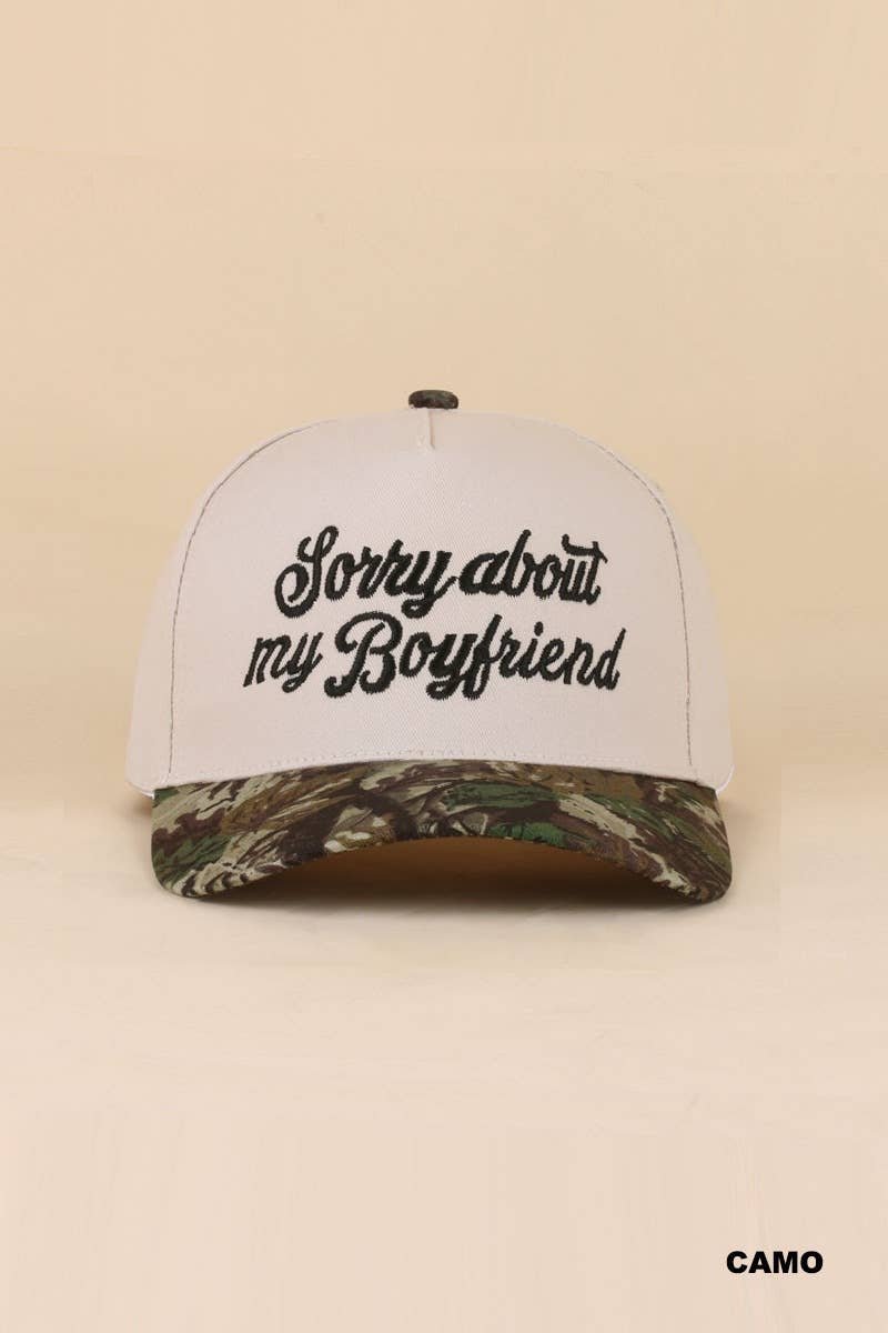 0519 Sorry About My Boyfriend Two Tone Snapback Hat SI-29864