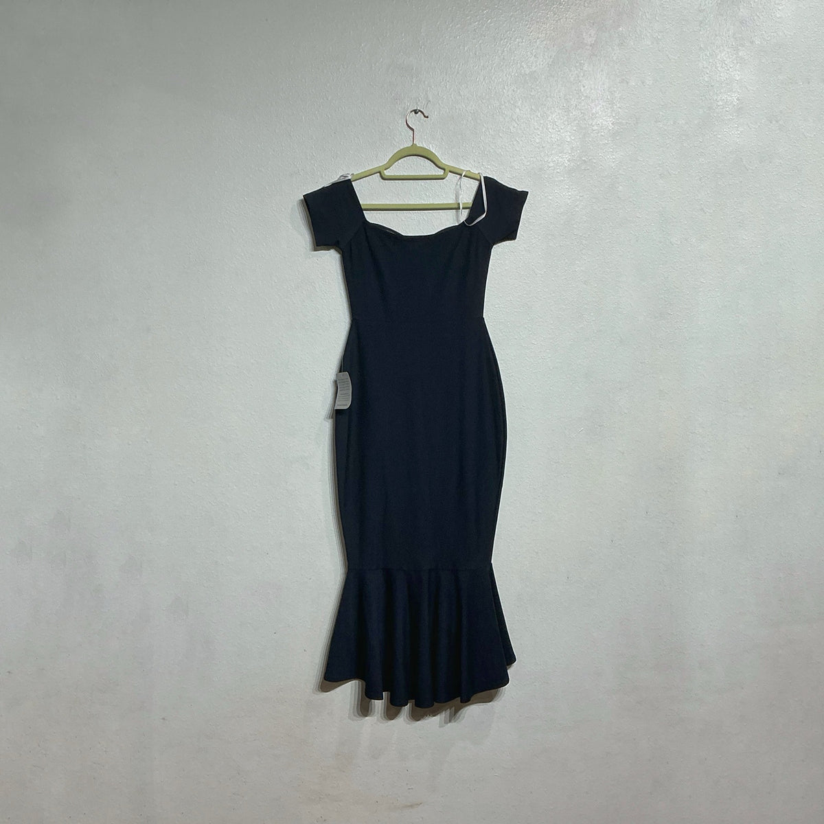 Lulus Midnight Blue How Much I Care Off-the-Shoulder Midi Dress Sz S NWT