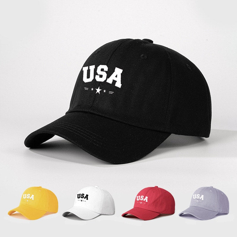 USA Red Star Print Adjustable Patriotic Dad Hat Baseball Cap NWOT