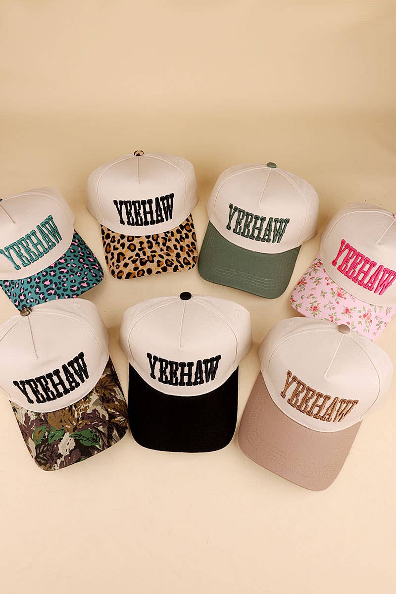 0118 Yeehaw Two Tone Canvas Cotton Cap SI-29122