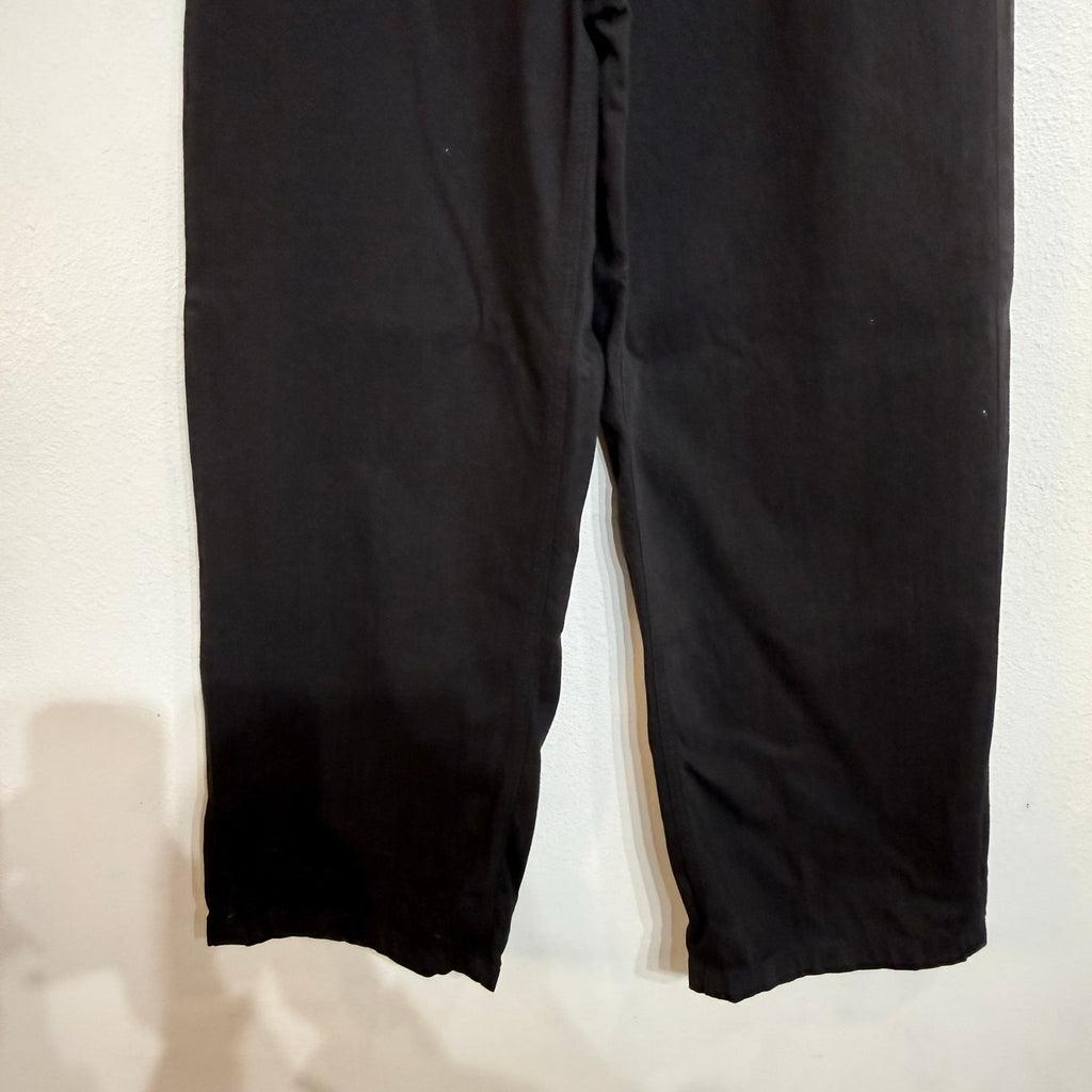 Zara Black Mid Rise Loose Fit Wide Leg Jeans Sz 8 NWT