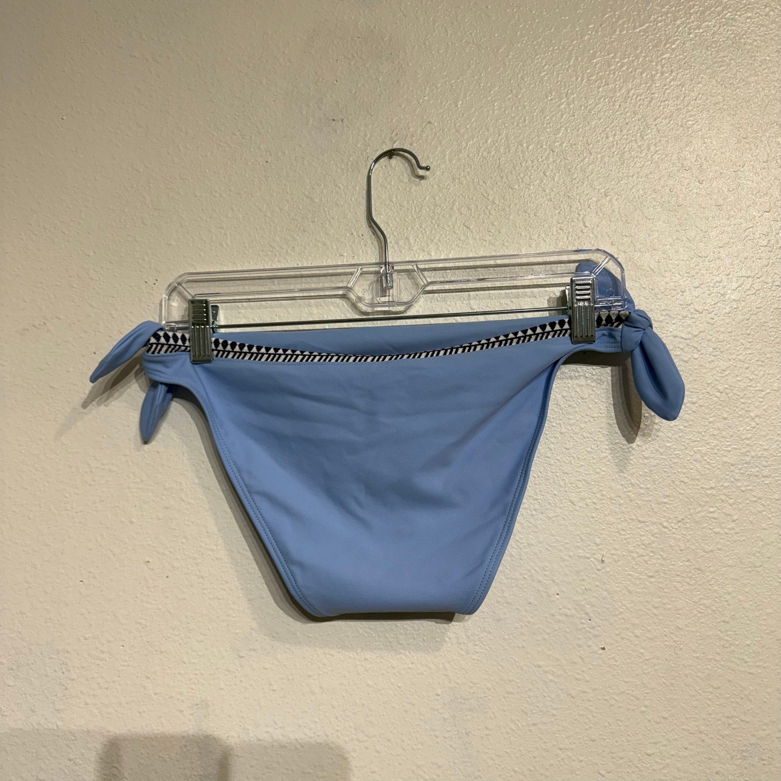 Lemlem Sky Blue Lena Diamond Jacquard String Bikini Bottoms Sz XS NWT