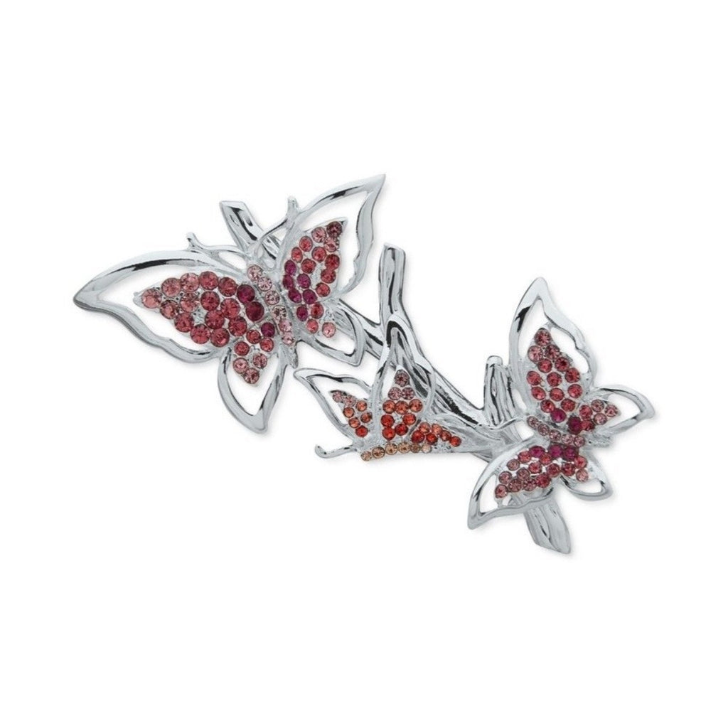 Anne Klein Silver Tone Pave Butterfly Pin Brooch NWT