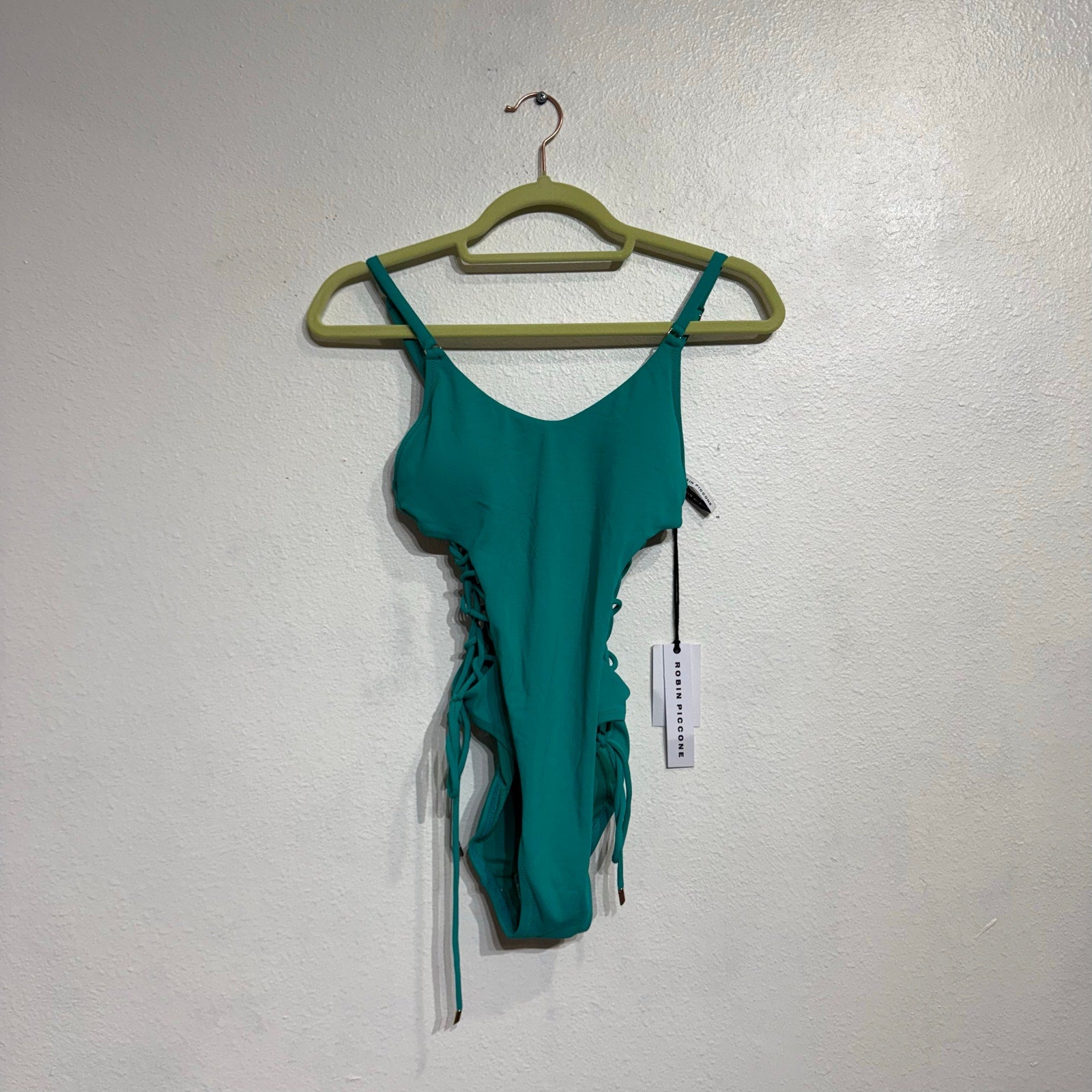 Robin Piccone Iceberg Aubrey Lace Up One Piece Sz 4 NWT