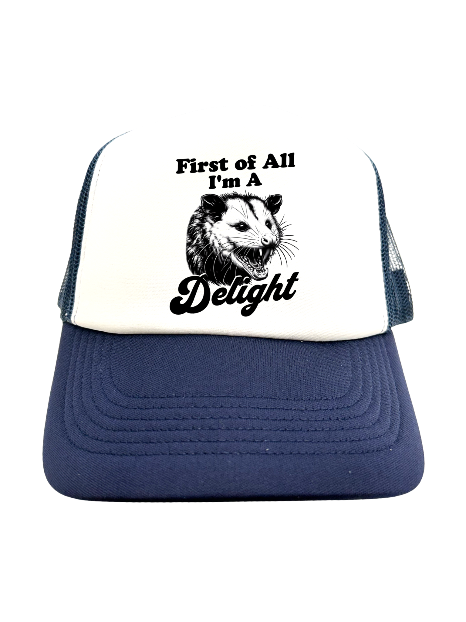 FIRST OF ALL I'M A DELIGHT | VINTAGE STYLE FOAM TRUCKER HAT