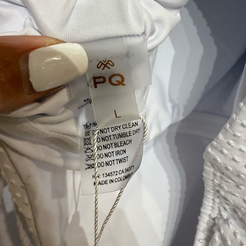 PQ Swim Sail White Vale One Piece Swimsuit Sz L NWT