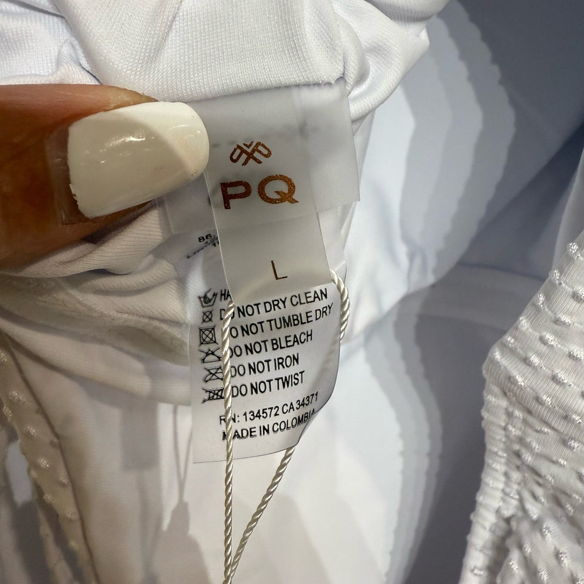 PQ Swim Sail White Vale One Piece Swimsuit Sz L NWT