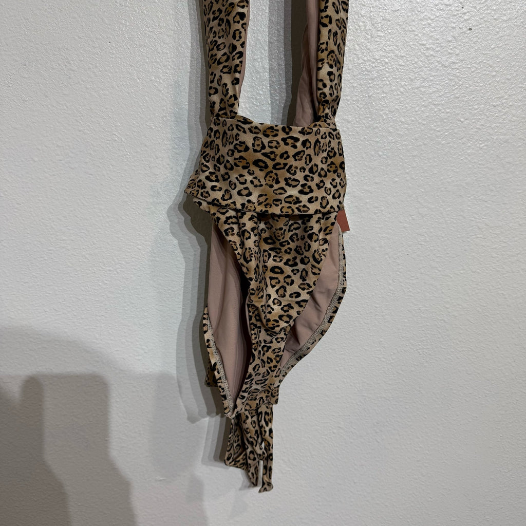 PQ Swim Tan Leopard Alex One Piece Sz S NWT