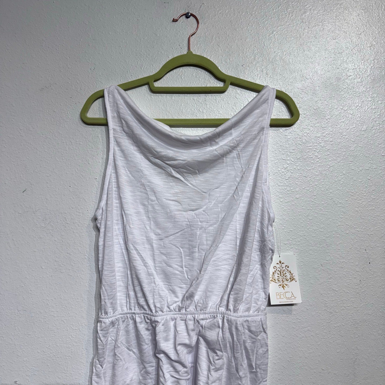 Becca by Rebecca Virtue White Reversible Swim Cover Mini Dress Sz M NWT