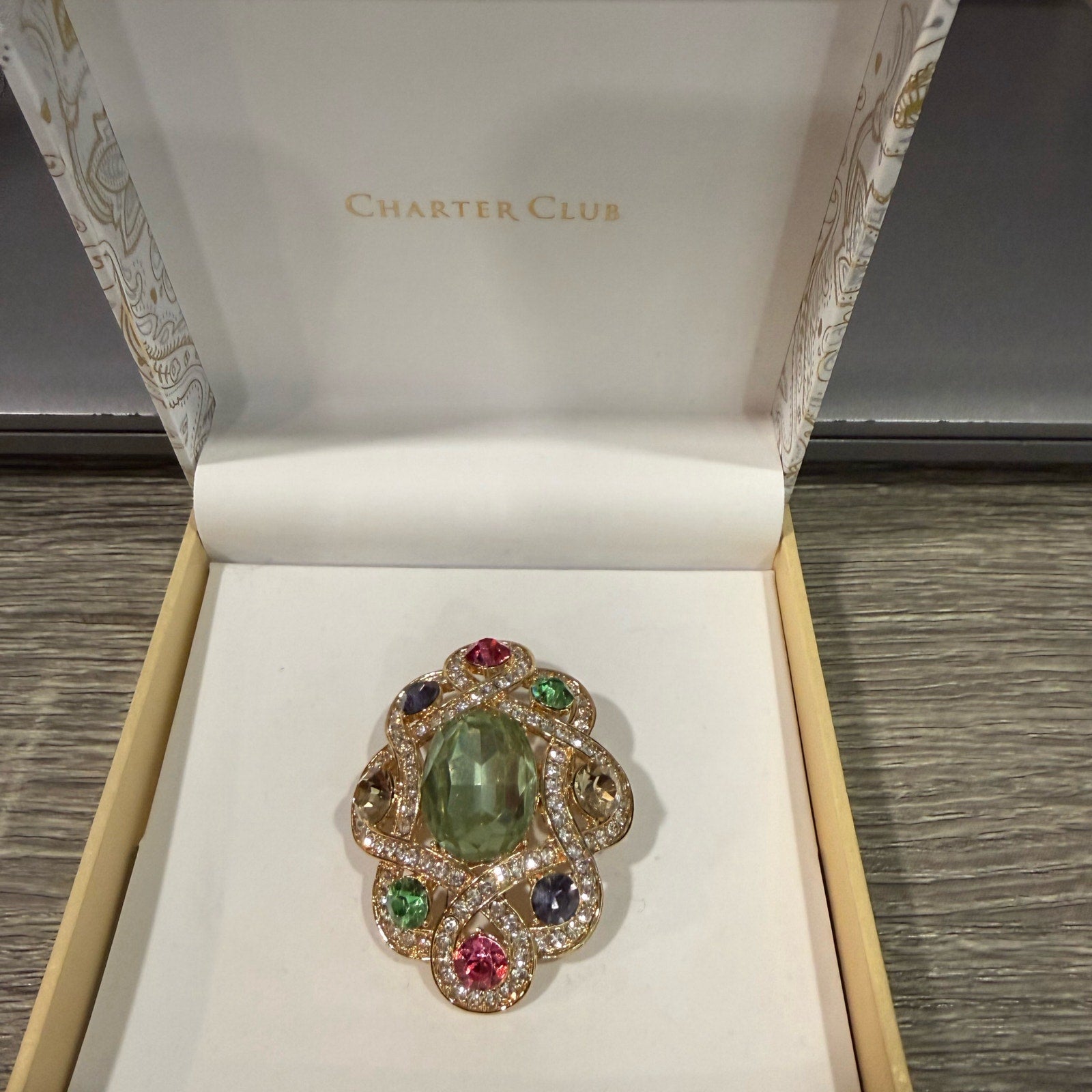 Charter Club Gold Tone Pave Pin Brooch NWT