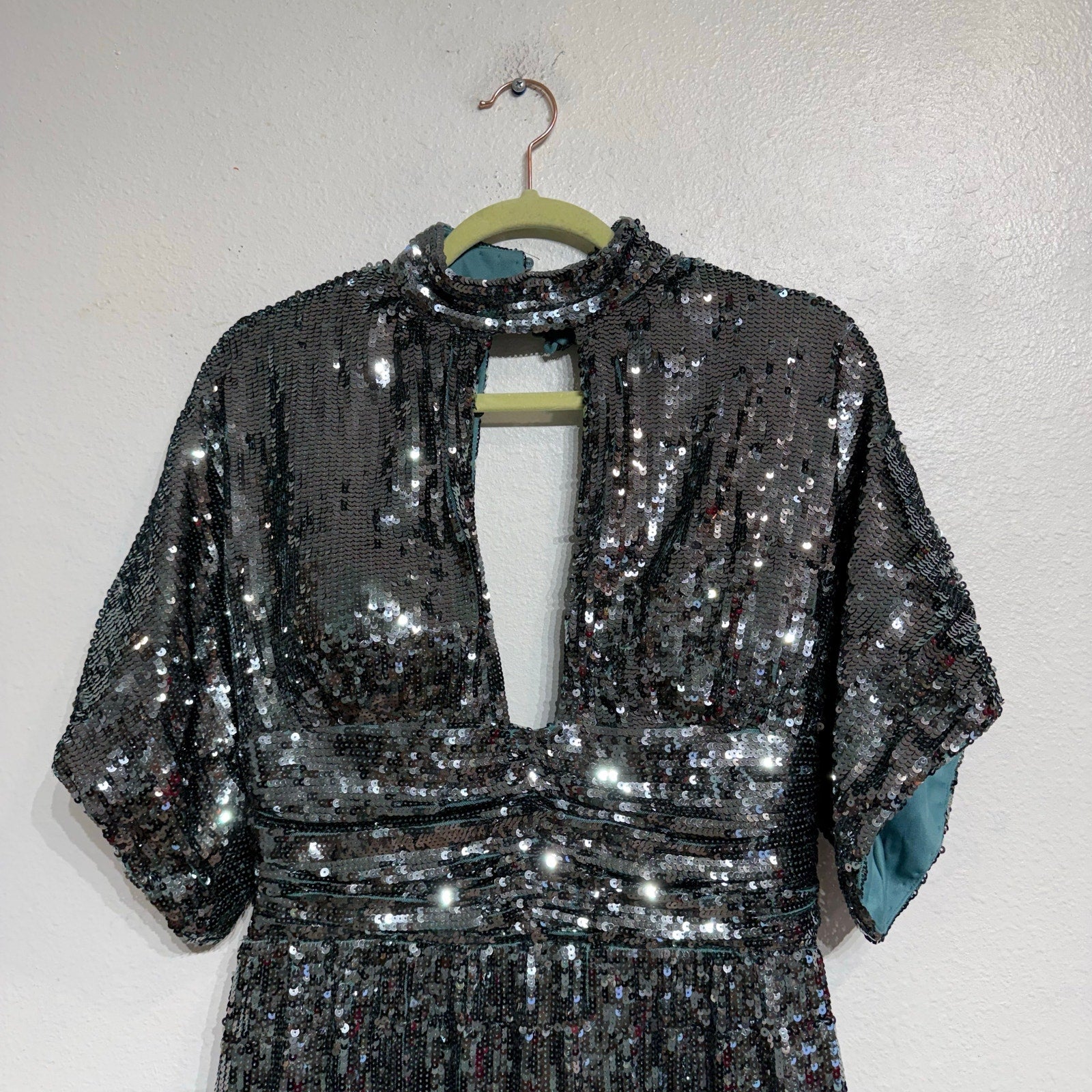 Jovani Green Sequin Mini Cut Out Dress Sz 10 NWT