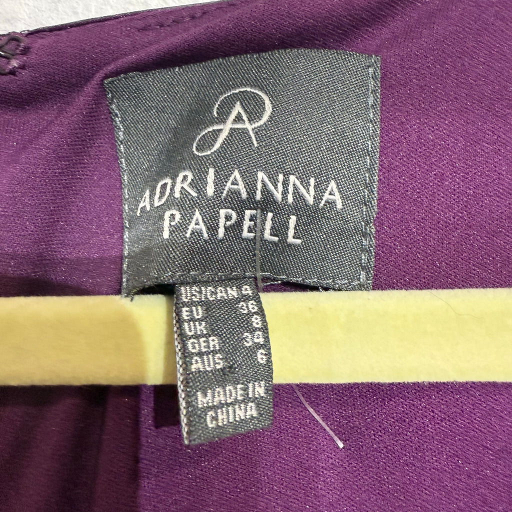 Adrianna Papell Purple Tiered Bandage Mini Bodycon Dress Sz 4 NWT