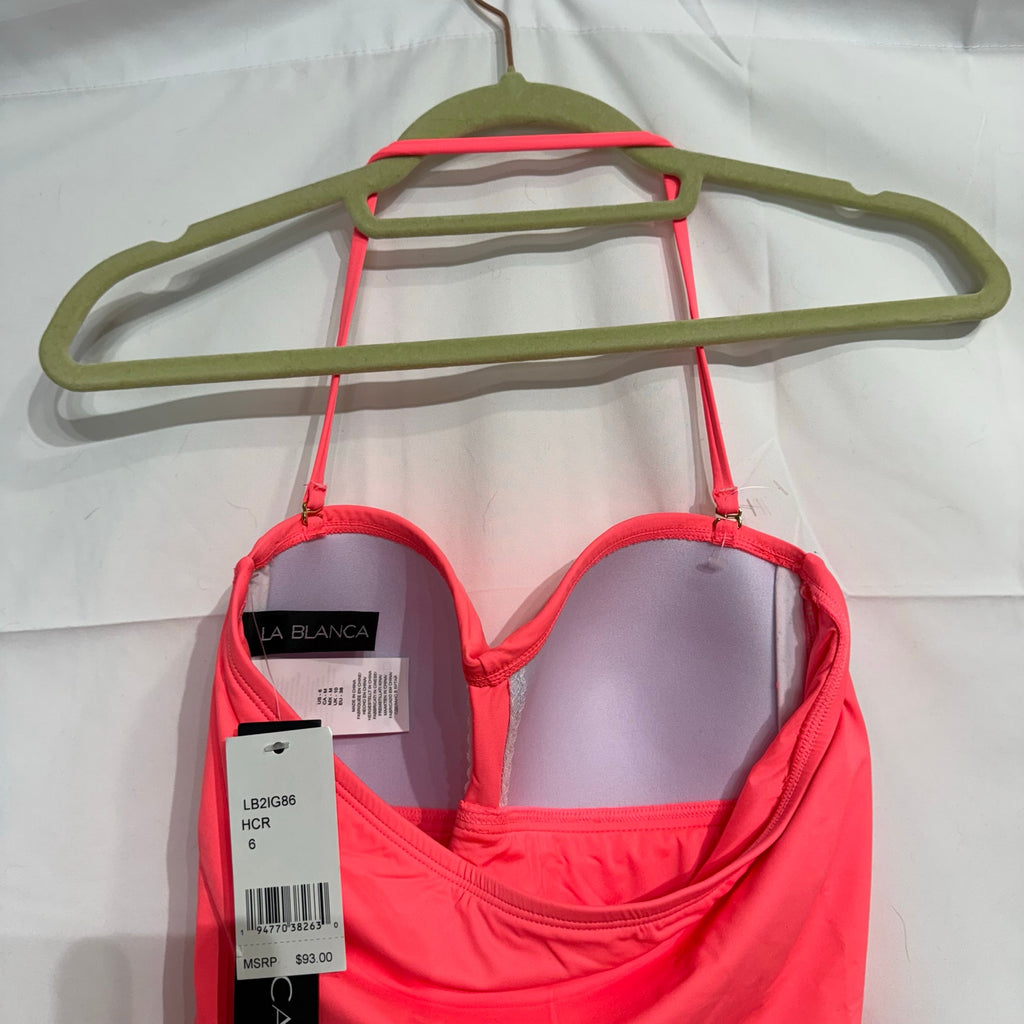 La Blanca Island Goddess Twist Bandini Tankini Top Sz 6 NWT