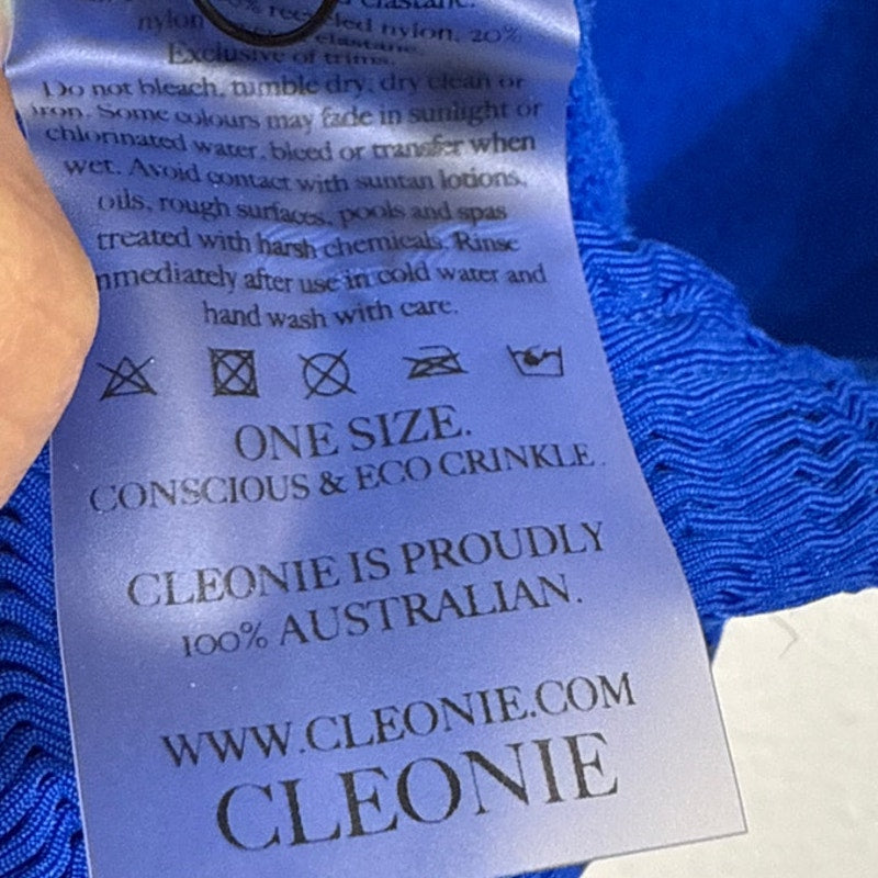 Cleonie Atlantic Blue Bathe MAILOT Low Back One Piece Sz O/S NWT
