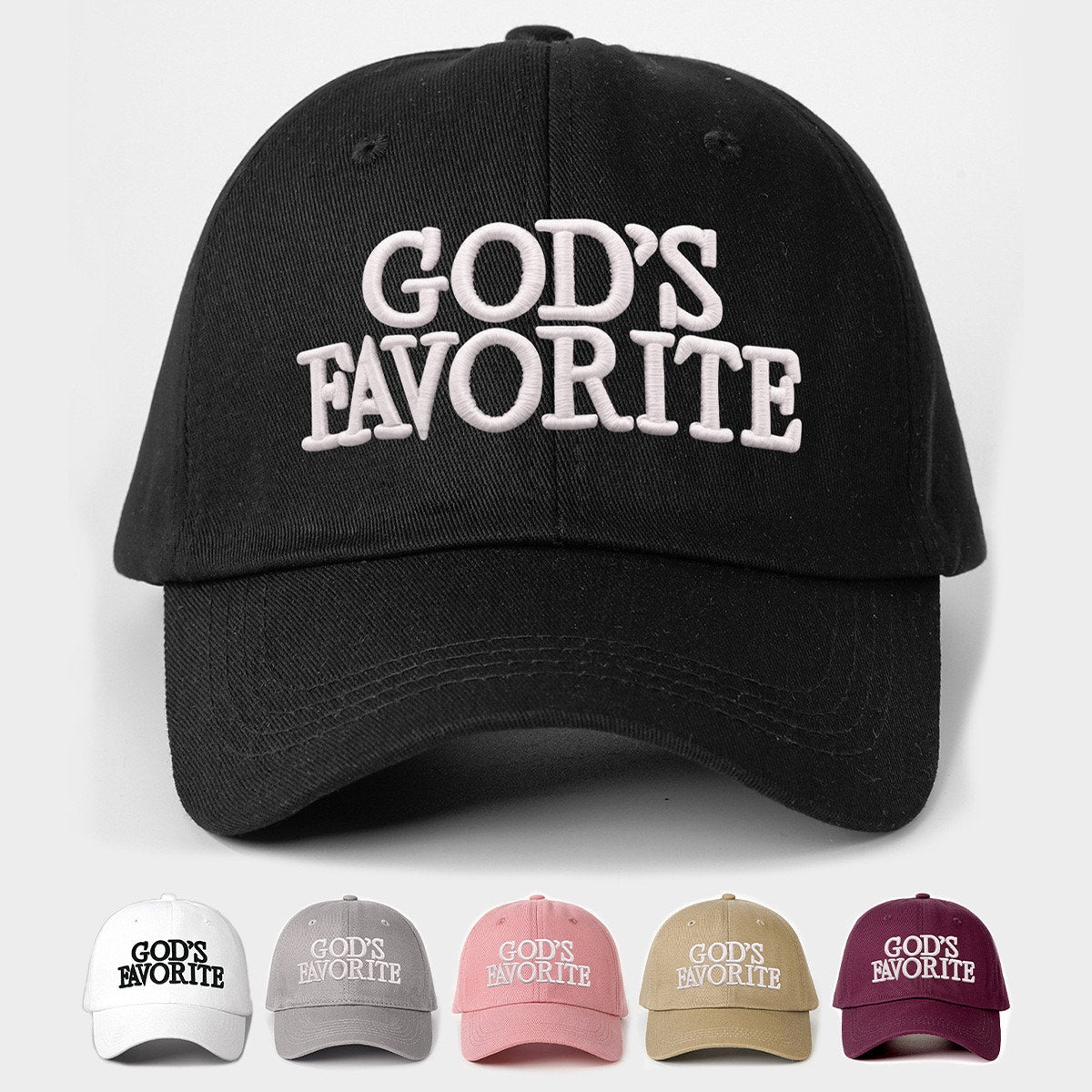 God’s Favorite White Embroidered Adjustable Baseball Cap Hat NWOT
