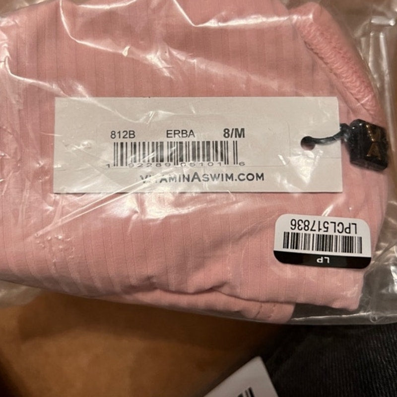 Vitamin A Pink High Leg Bottoms Sz M NWT