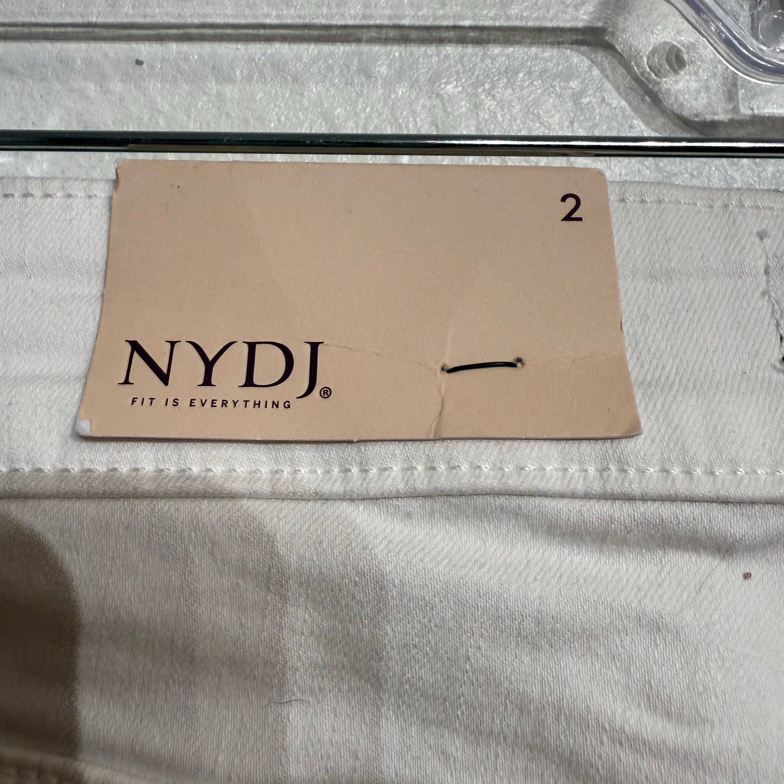 NYDJ Optic White Ella Denim Shorts With Side Slits Sz 2 NWT