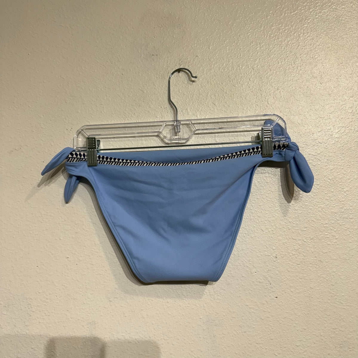 Lemlem Sky Blue Lena Diamond Jacquard String Bikini Bottoms Sz XL NWT