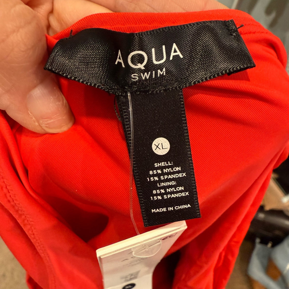 Aqua Red One Shoulder Cut Out One Piece Swimsuit Sz XL NWT