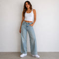 Zara Light Wash Wide Leg Jeans High Rise Sz 8 NWT