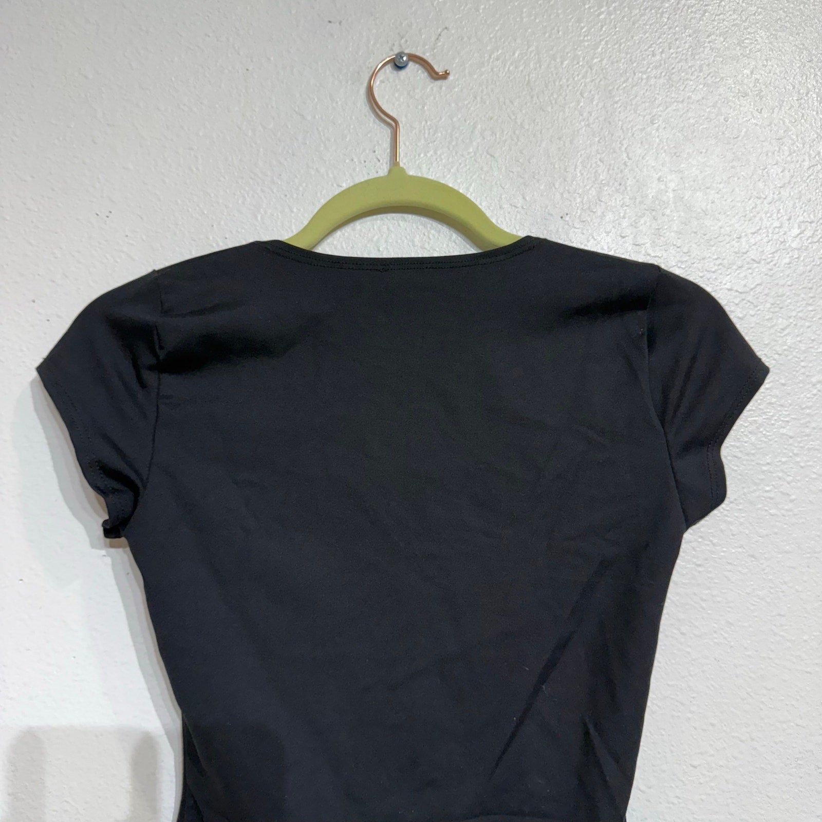 Free People Black Square Eyes Bodysuit Sz XS NWT