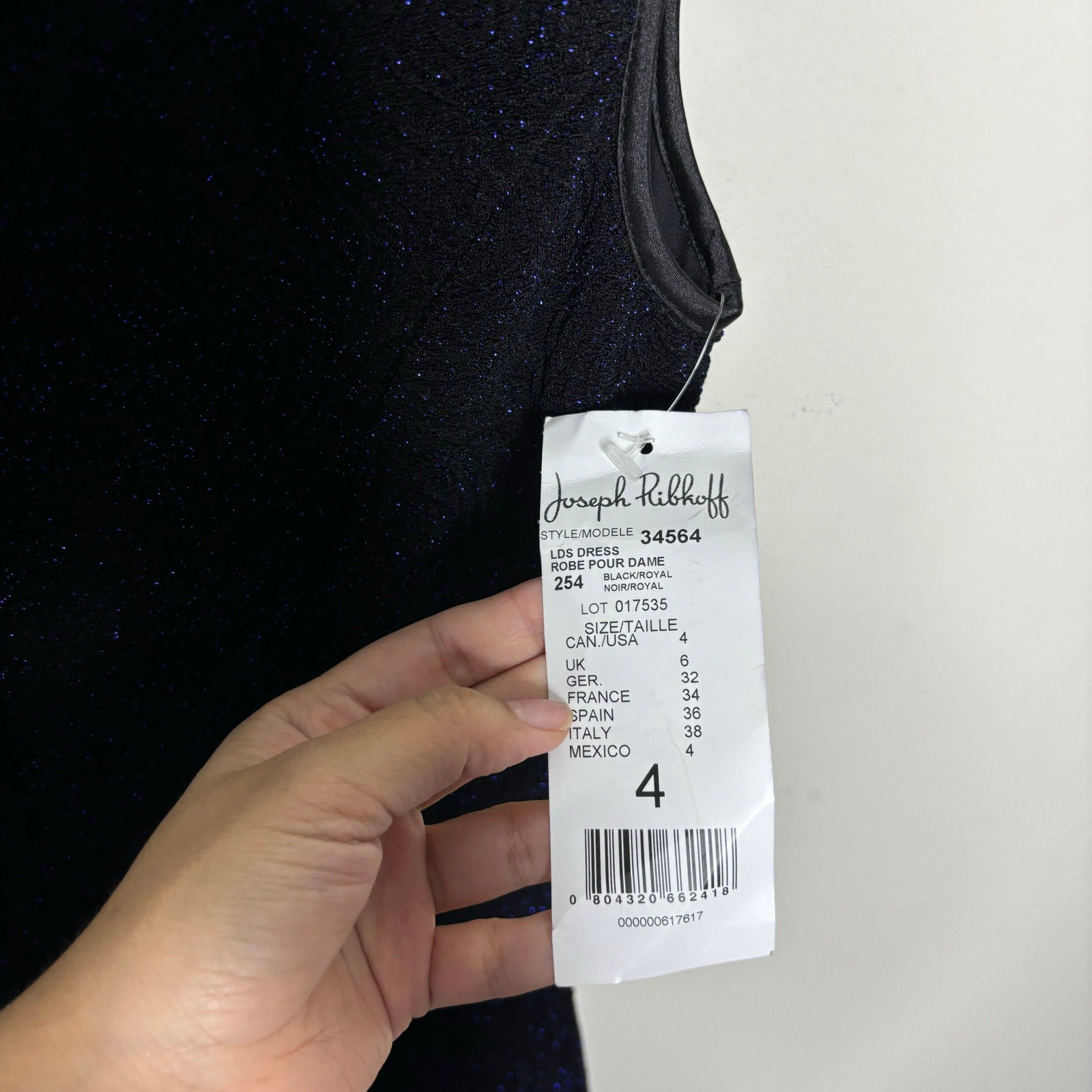 Joseph Ribkoff Black Royal Blue Fit Flare Dress Sz 4 NWT