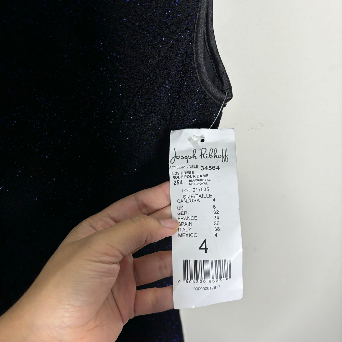 Joseph Ribkoff Black Royal Blue Fit Flare Dress Sz 4 NWT