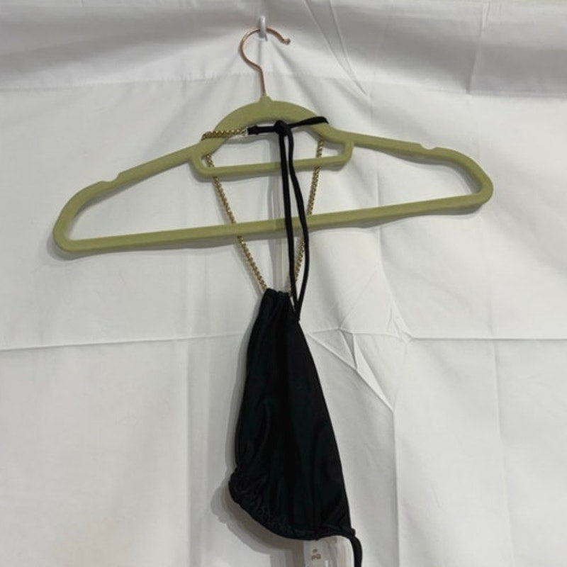PQ Swim Black Gwen Chain Bikini Top Sz M NWT