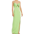 Aidan by Aidan Mattox Lime Green Tie Front Bodice Maxi Gown Sz 6 NWT