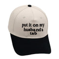 Put It On My Husband’s Tab Black Rice Color Baseball Hat Adjustable Cap NWT