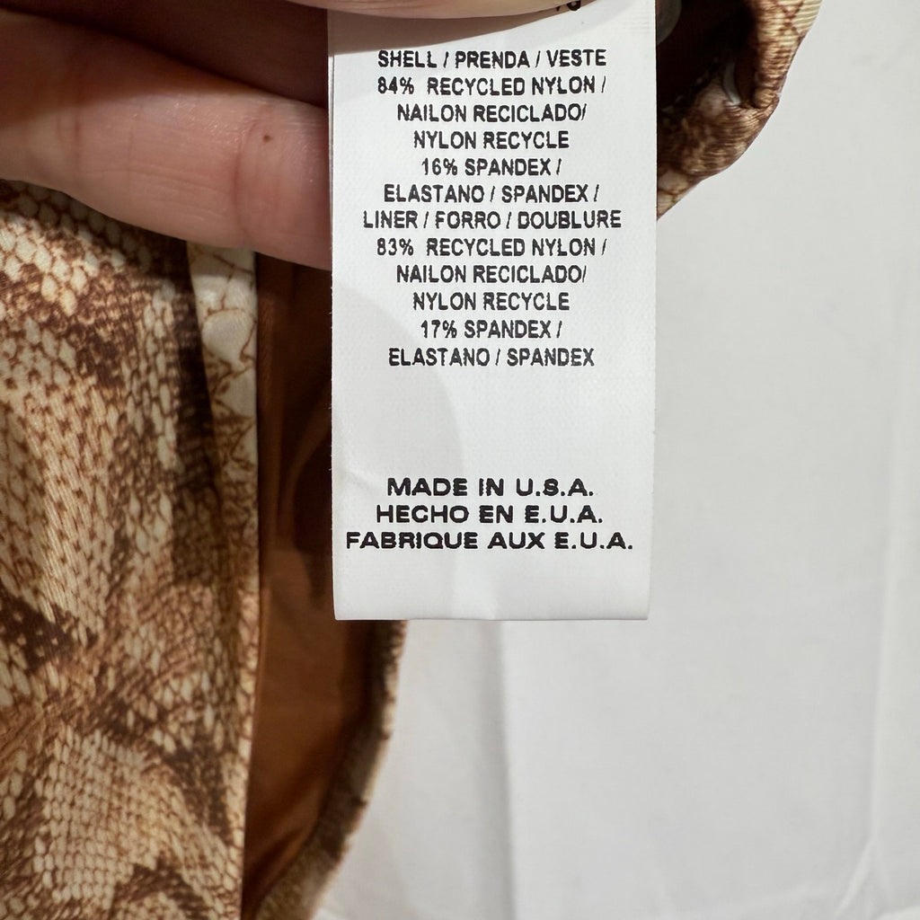Vitamin A Swim Sand Snake Print Jenna High Leg One Piece  Sz XS NWT