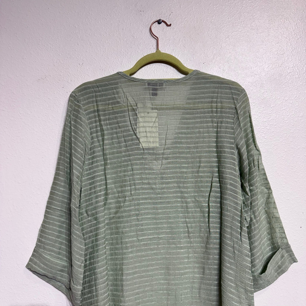 J. Valdi Sage Lace Up Shirt Swim Cover Up Sz S NWT
