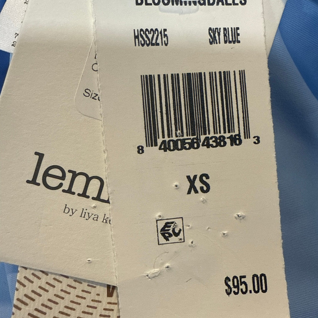 Lemlem Sky Blue Lena Diamond Jacquard String Bikini Bottoms Sz XS NWT