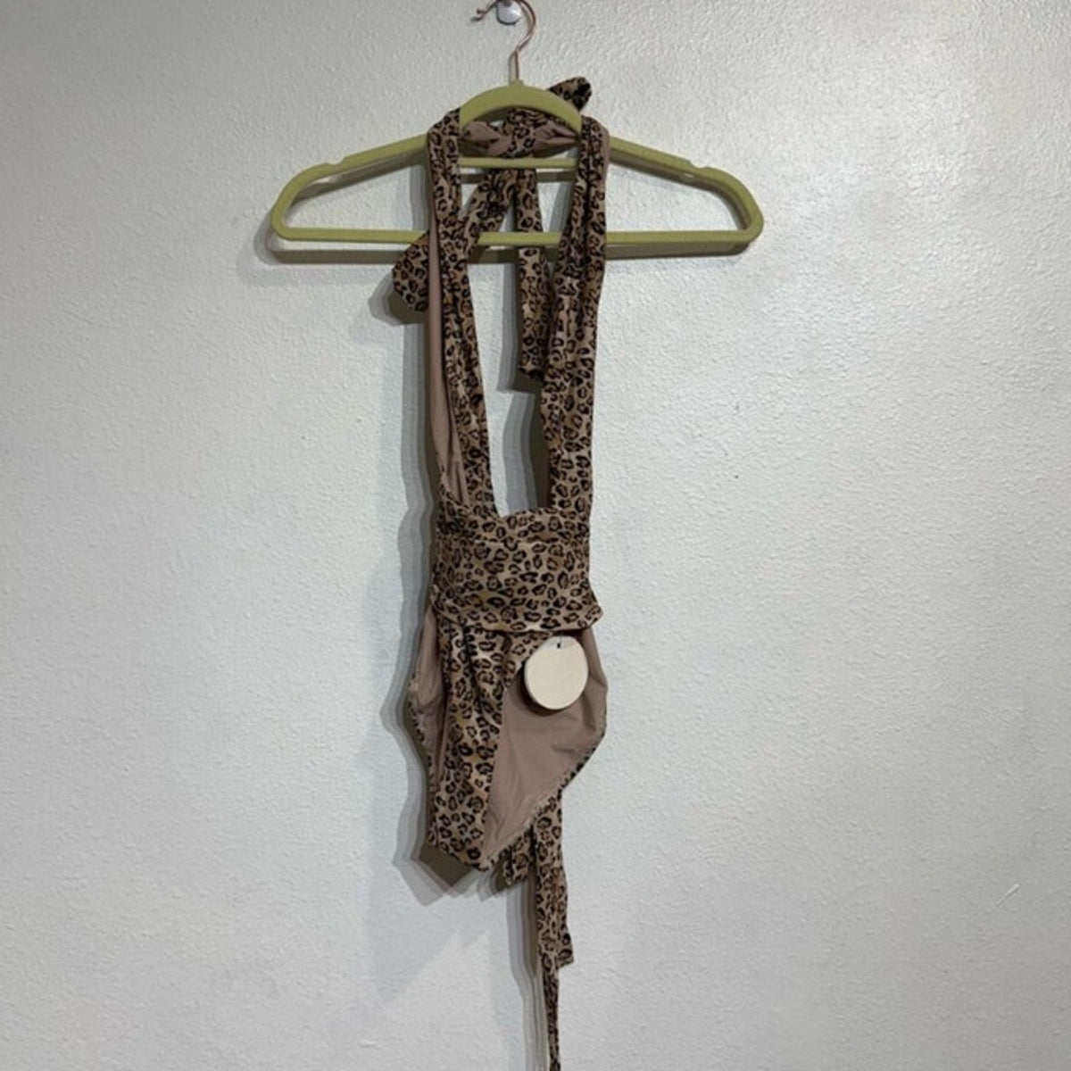 PQ Swim Tan Leopard Alex One Piece Sz L NWT