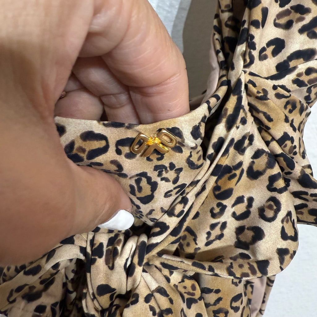 PQ Swim Tan Leopard Alex One Piece Sz M NWT