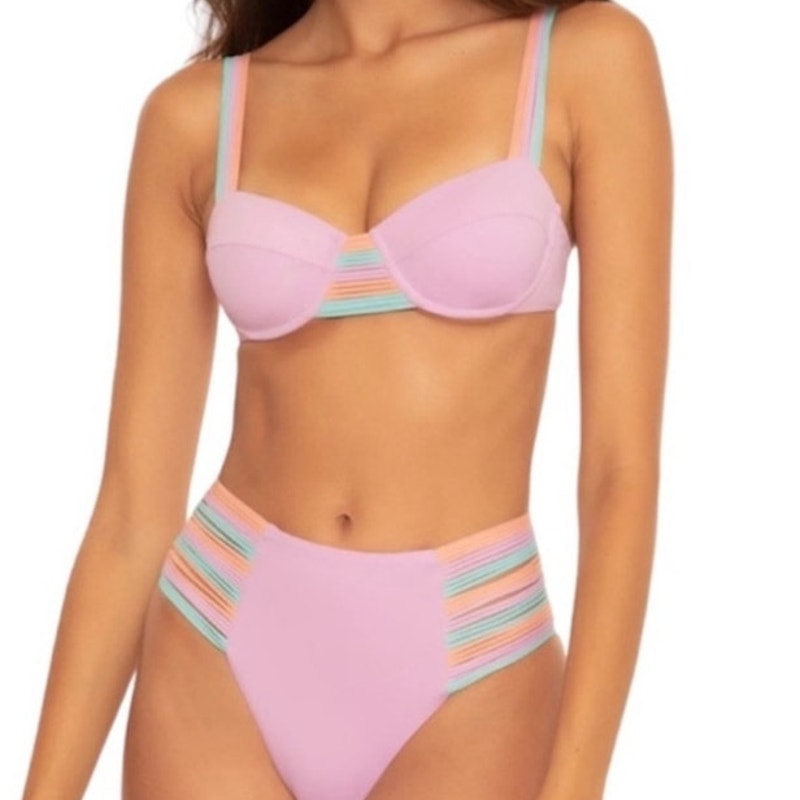Isabella Rose Lavender Lucca Bikini Top Sz L NWT