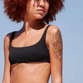 Haight Black Crepe Thidu Bikini Top Sz S NWT