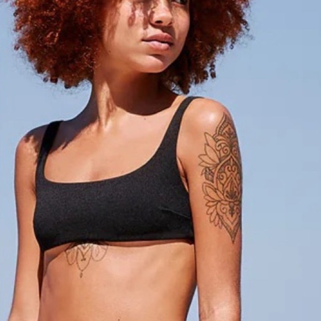 Haight Black Crepe Thidu Bikini Top Sz S NWT
